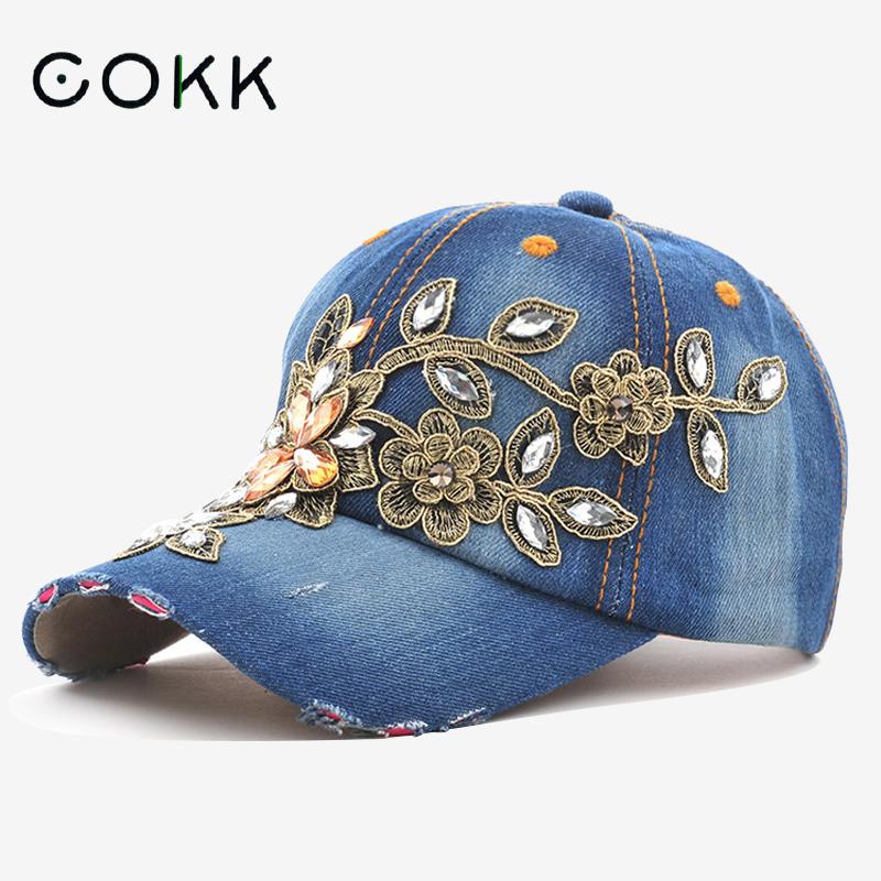 Embroidery Jeans Sakura - COKK Women's Baseball Cap Diamond Painting