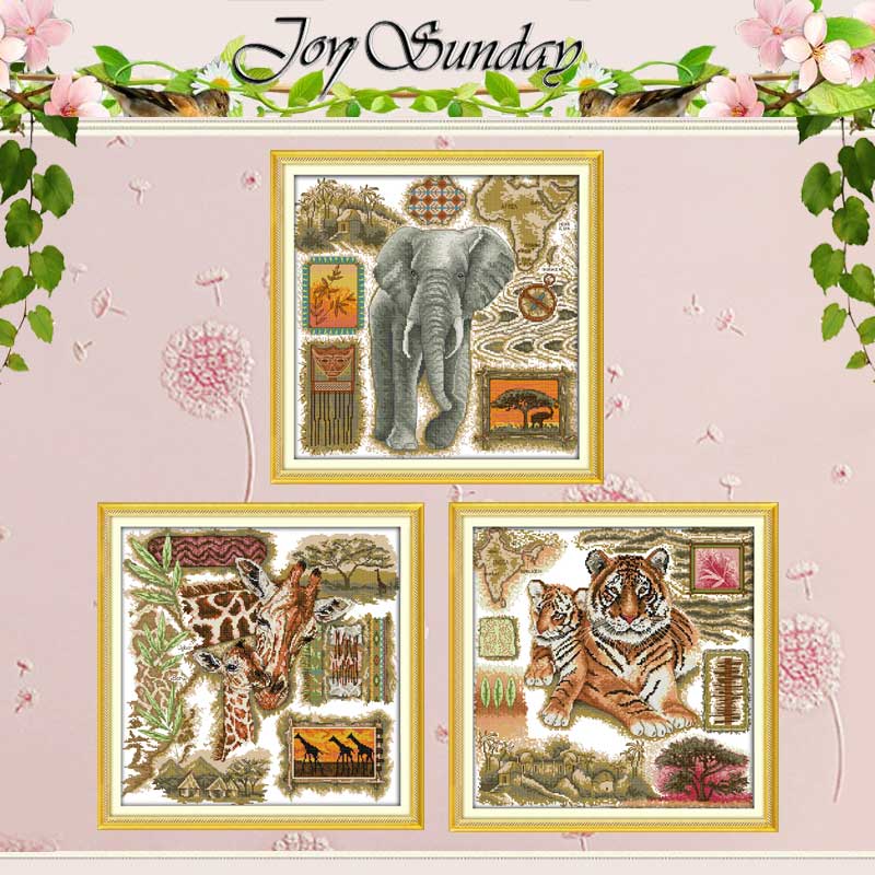 Embroidery Kurta Men - African Animals CountedCross Stitch Set 11CT