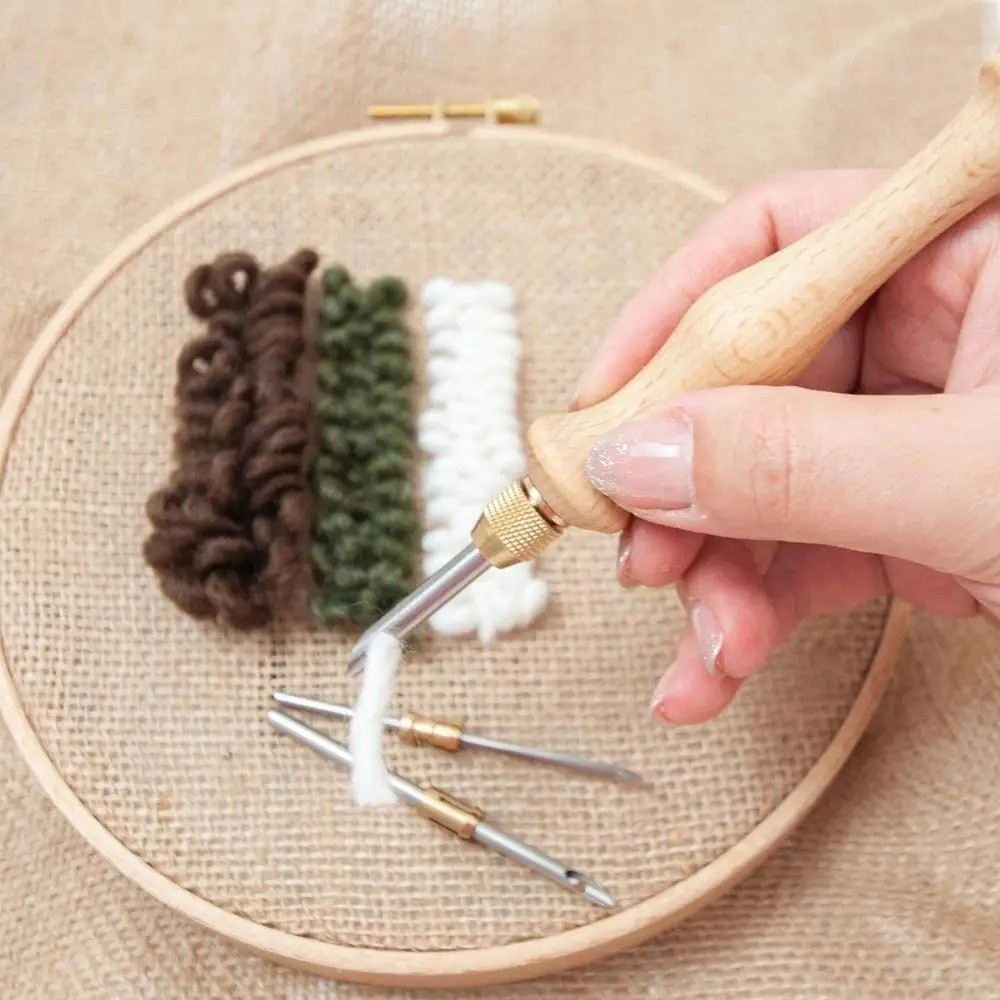 Punch Needle Handle - 2.5mm/3.5mm/5mm Punch Needle Set Wooden Handle