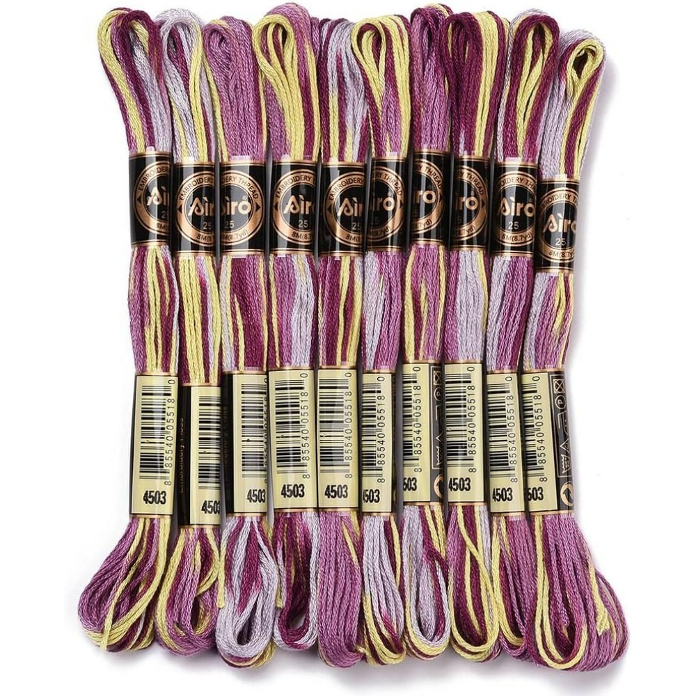 Embroidery Stitches - 6 Strands Purple Variegated Embroidery Floss