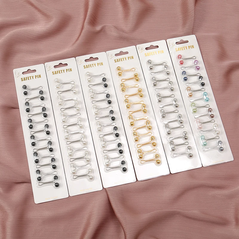 Embroidery Hijab - 12pcs/Bag Muslim Hijab Pins Scarf Fashion