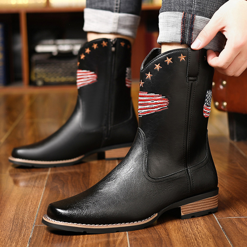 Embroidery Stitches - New Brand Men High Boots Embroidery