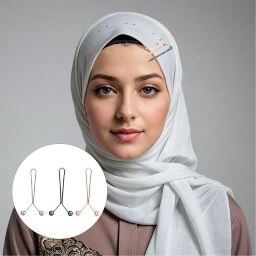 Embroidery Hijab - 12pcs Women's Scarf Clips Hijab Pins