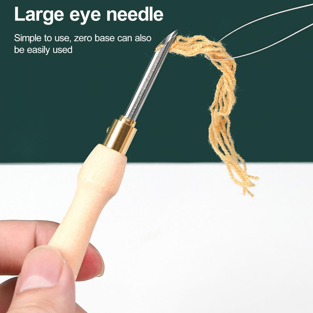 Punch Needle Handle - Embroidery Needle Wooden Handle Knitting Needle