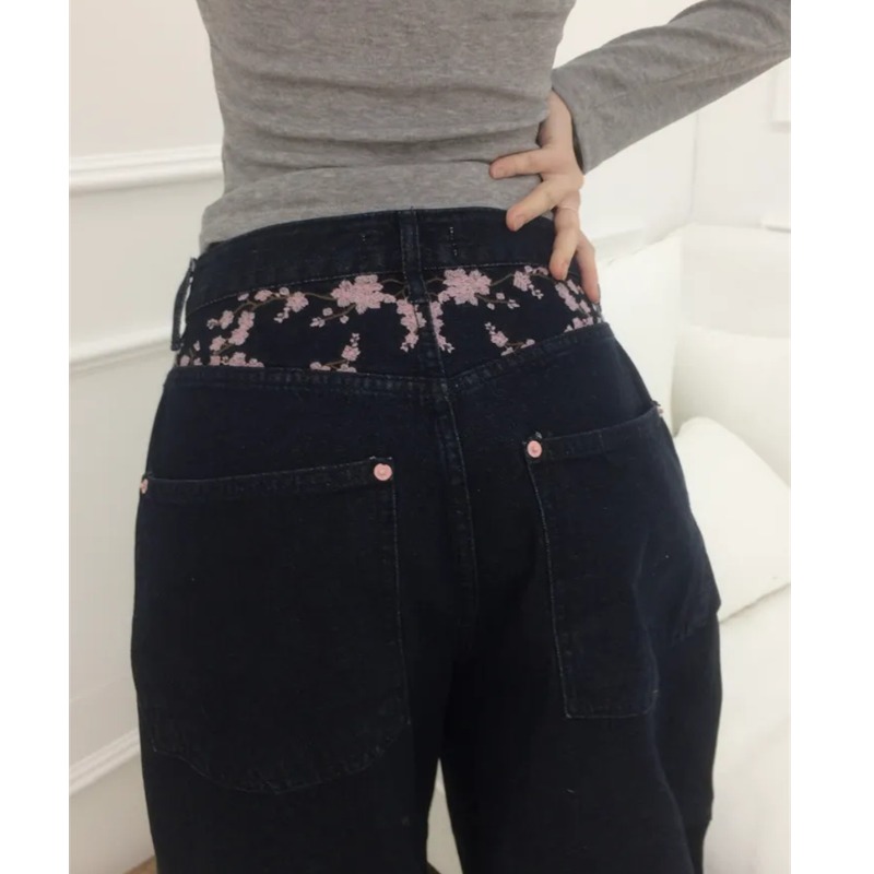 Sakura Embroidery Loose Scythe - Embroidery Jeans Sakura ulasan dan harga