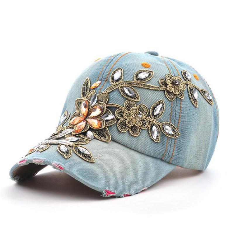 COKK Women's Baseball Cap Diam - Embroidery Jeans Sakura ulasan dan harga