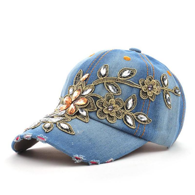 COKK Women's Baseball Cap Diam - Embroidery Jeans Sakura ulasan dan harga