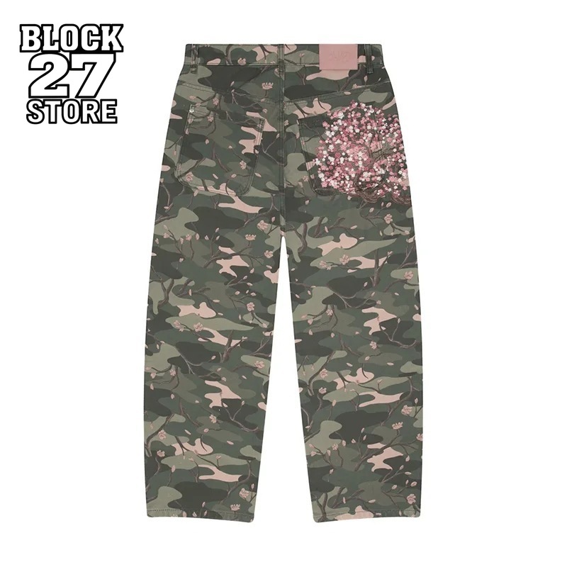 Mens Jeans Y2K Sakura Embroide - Embroidery Jeans Sakura ulasan dan harga