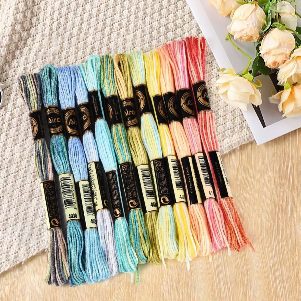 12 Skeins 105 Yards 6 Ply Vari - Embroidery Stitches ulasan dan harga