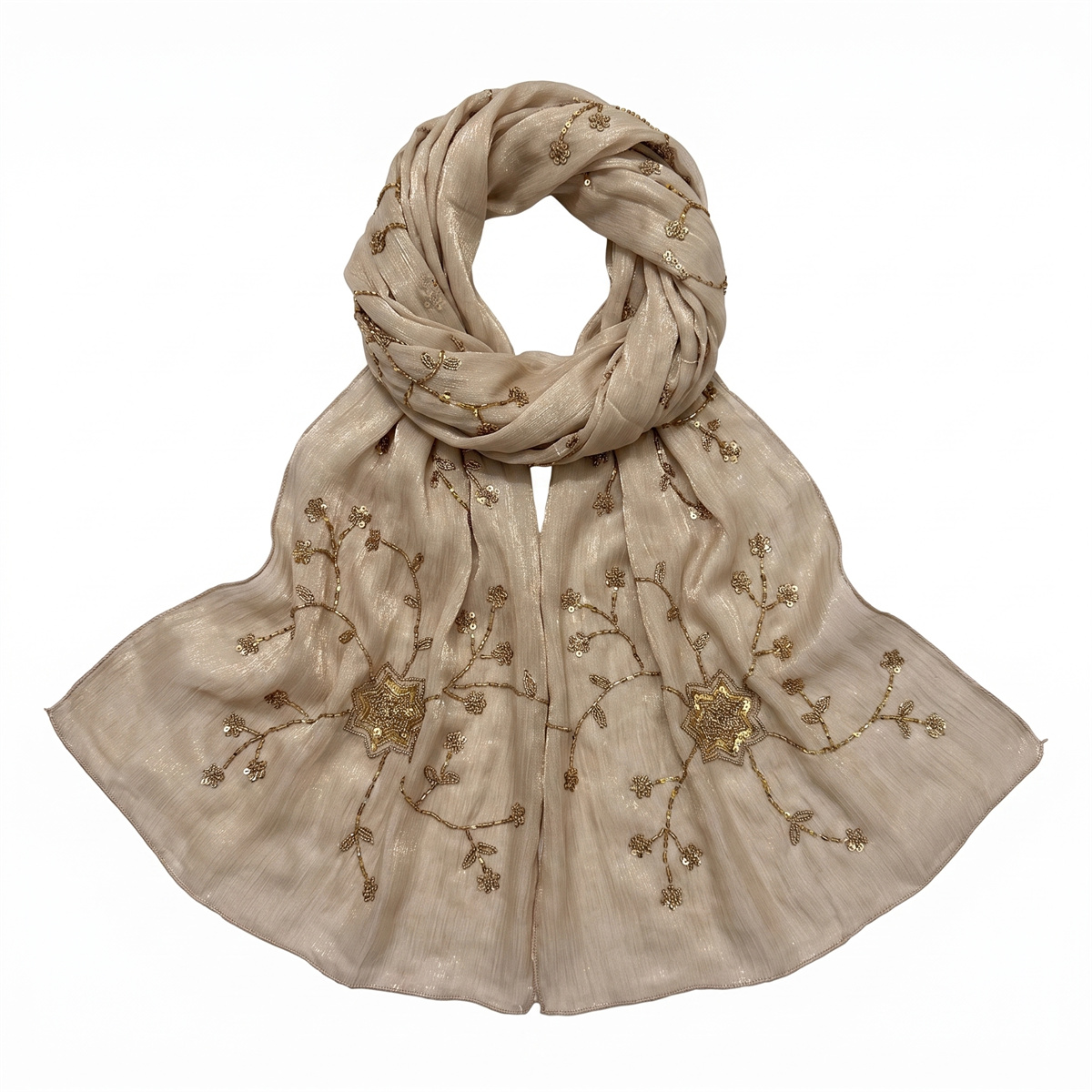 Fashion Crinkle Hijab Scarf Wi - Embroidery Hijab ulasan dan harga