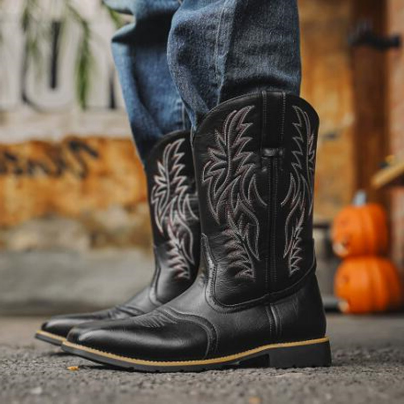New Men High Boots Embroidery  - Embroidery Stitches ulasan dan harga