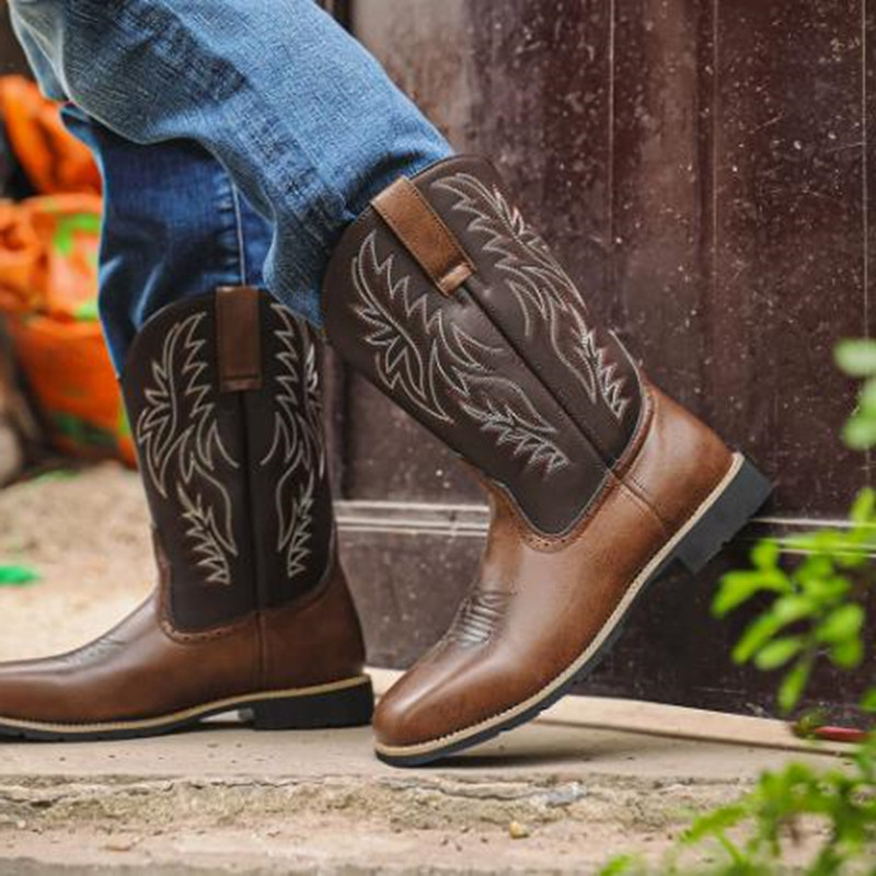 New Men High Boots Embroidery  - Embroidery Stitches ulasan dan harga