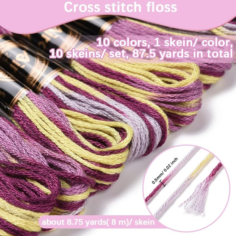 6 Strands Purple Variegated Em - Embroidery Stitches ulasan dan harga
