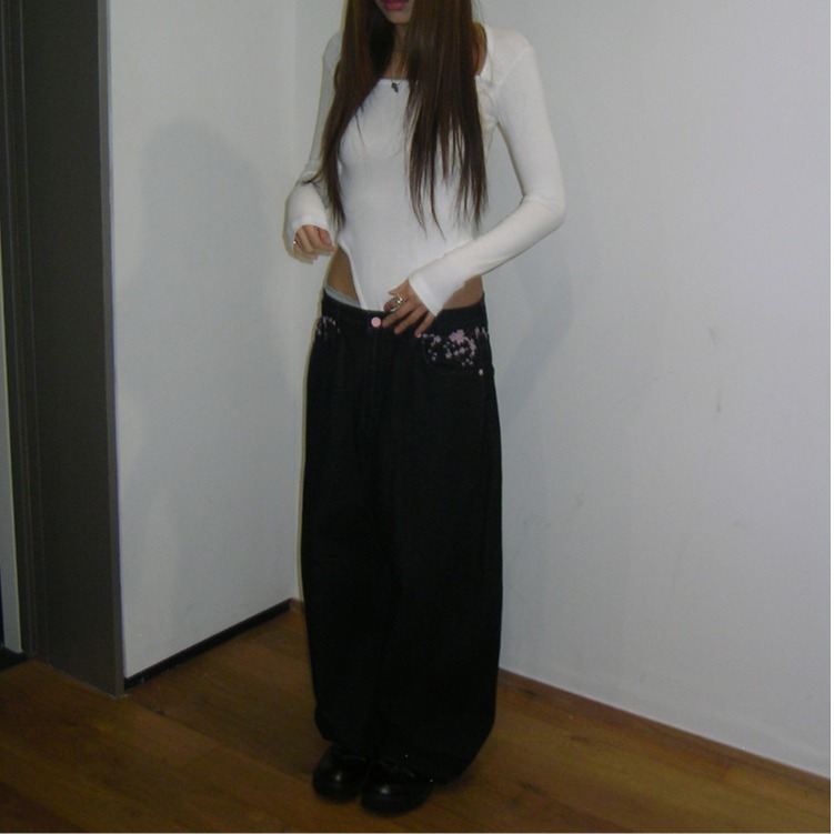 Sakura Embroidery High Waist W - Embroidery Jeans Sakura ulasan dan harga