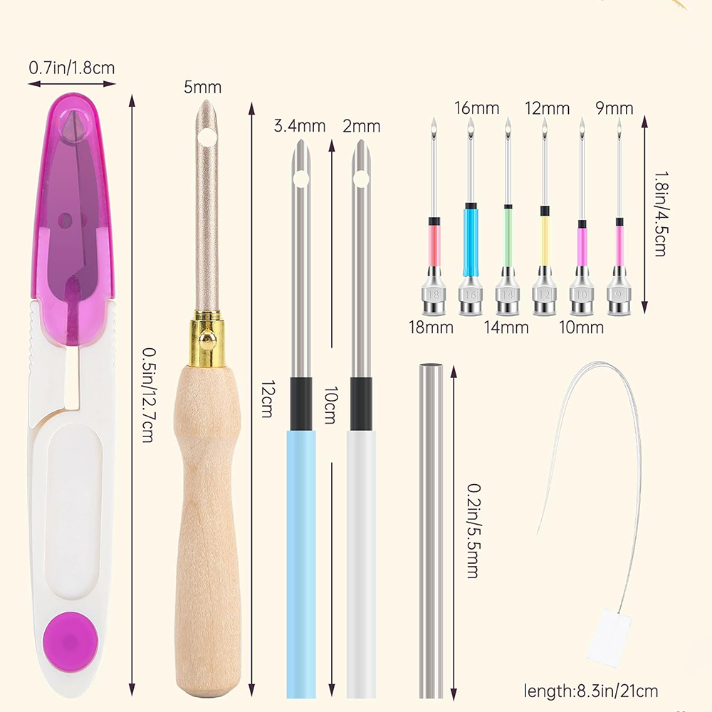 13Pcs Punch Needle Kit Adjusta - Punch Needle Handle ulasan dan harga