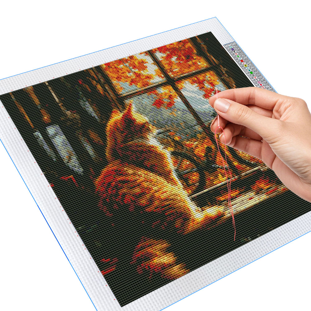 11CT Autumn Window Long haired - Embroidery Sheet ulasan dan harga
