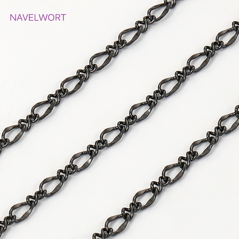 Black Color Oval Thin Chains F - Embroidery Artwork ulasan dan harga
