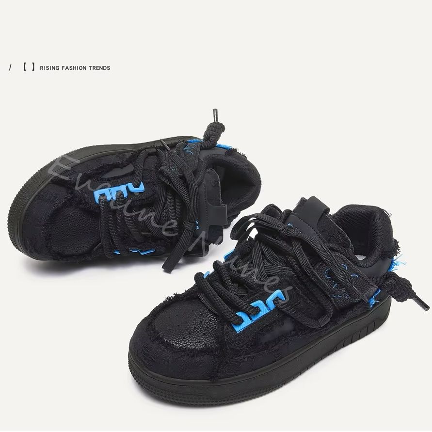 Black Frayed Raw Edge Platform - Embroidery Stitches ulasan dan harga