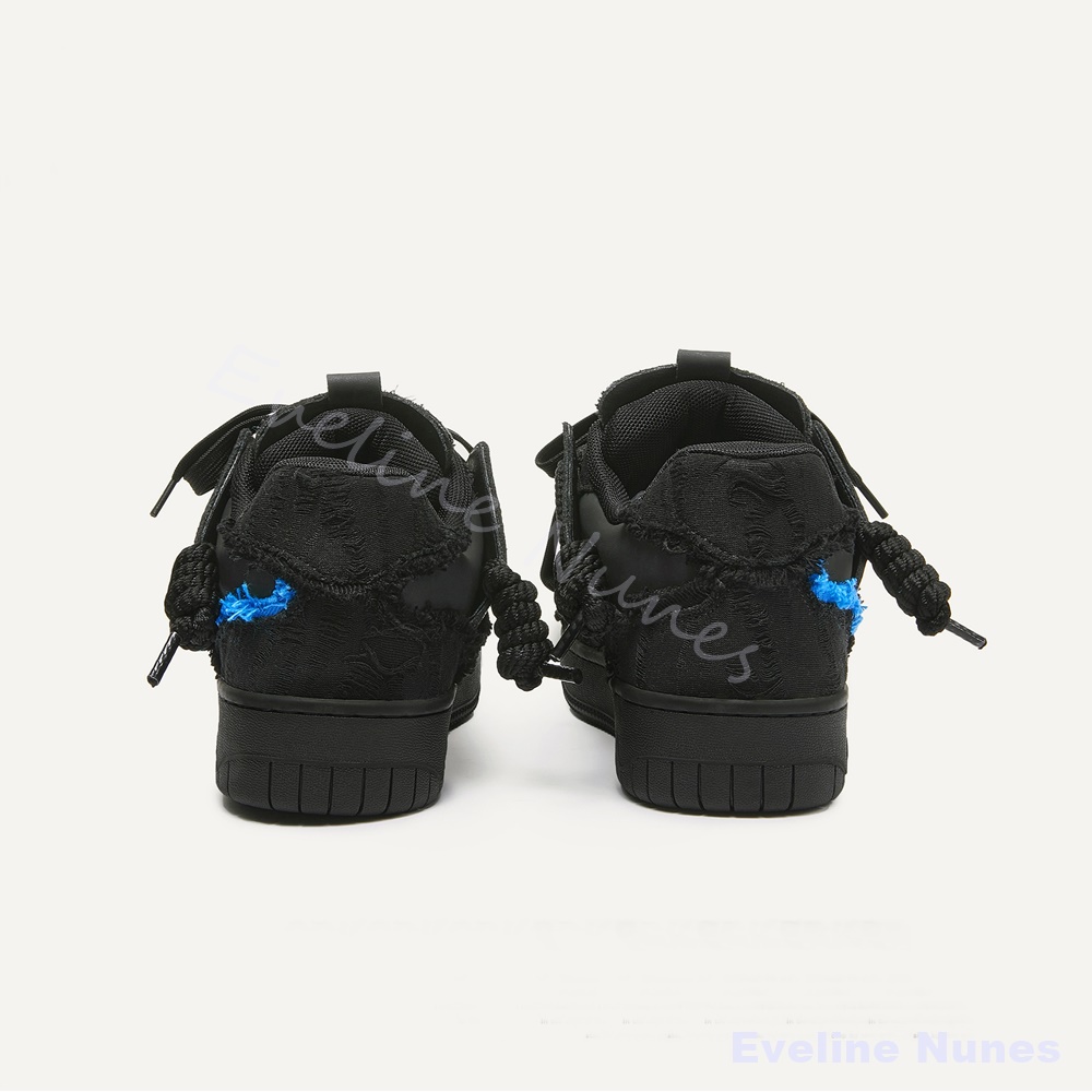 Black Frayed Raw Edge Platform - Embroidery Stitches ulasan dan harga