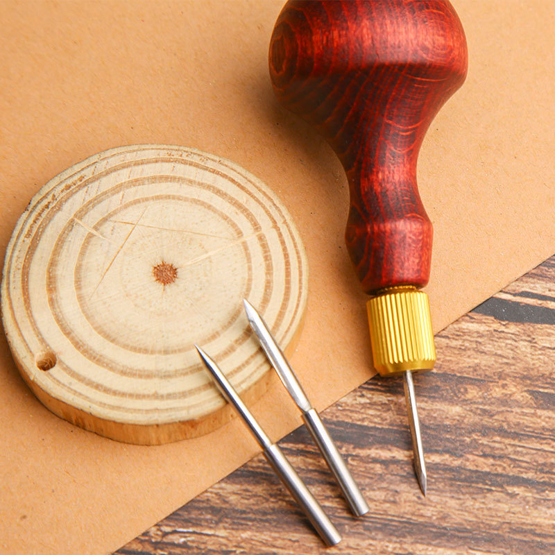 1Set DIY Leather Punch Awl Woo - Punch Needle Handle ulasan dan harga