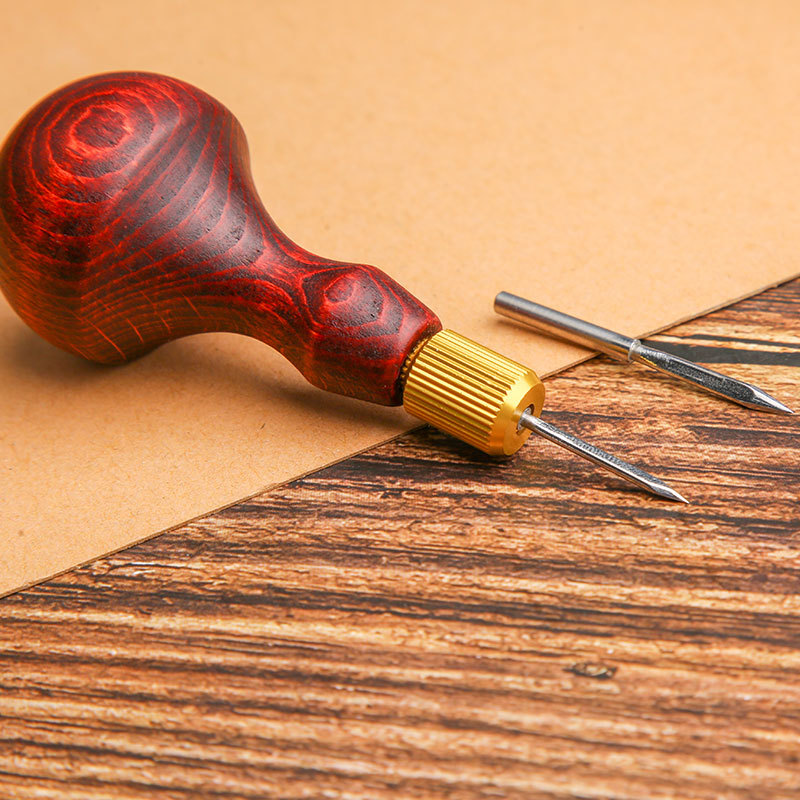1Set DIY Leather Punch Awl Woo - Punch Needle Handle ulasan dan harga