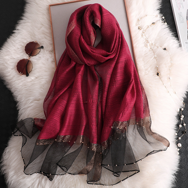 2024 Luxury 100% Silk Shawl Sc - Embroidery Hijab ulasan dan harga