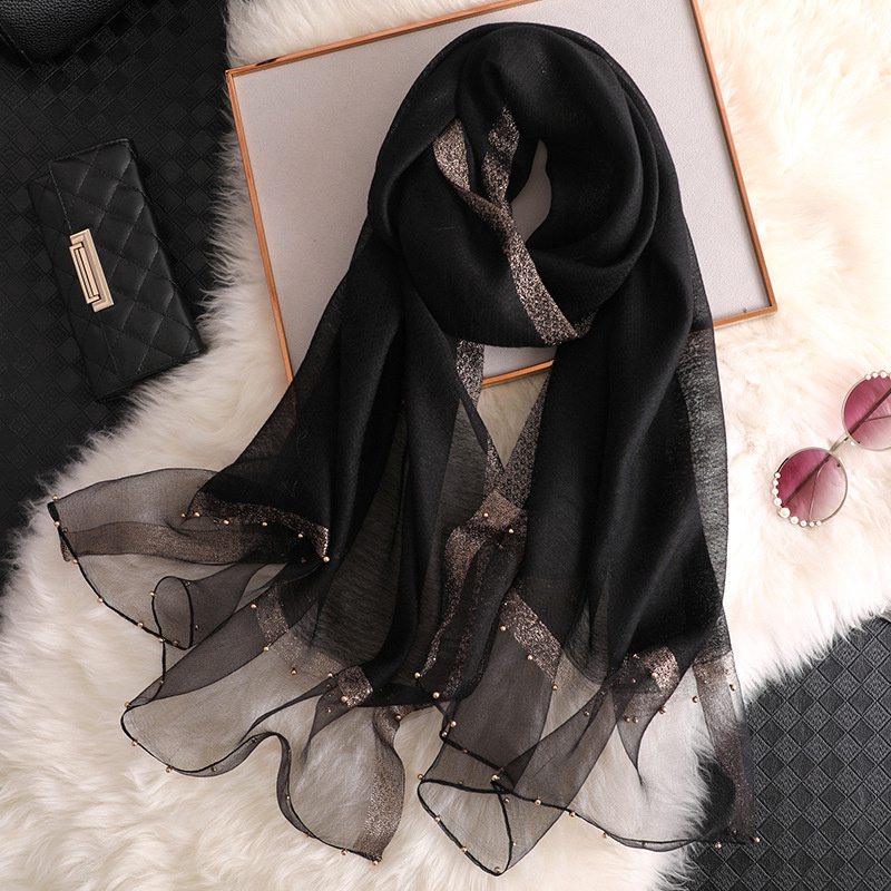 2024 Luxury 100% Silk Shawl Sc - Embroidery Hijab ulasan dan harga