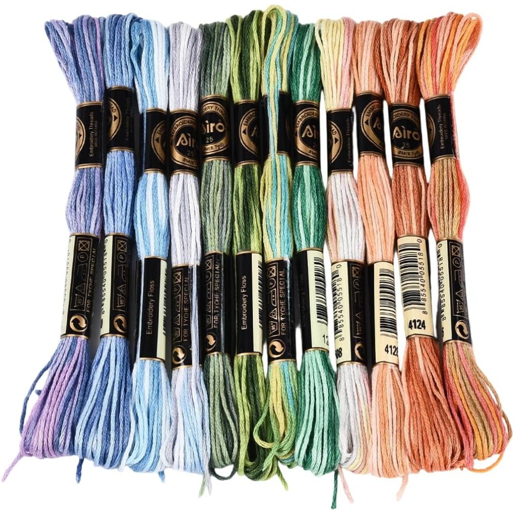 12 Skeins 105 Yards Cross Stit - Embroidery Stitches ulasan dan harga