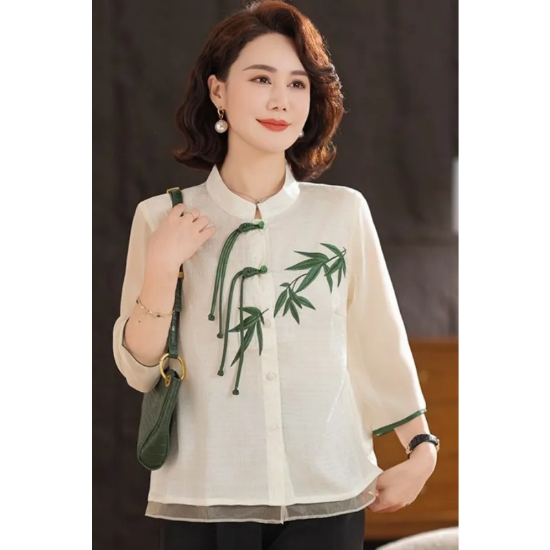 Women's Cream White Chinese St - Embroidery Cream ulasan dan harga