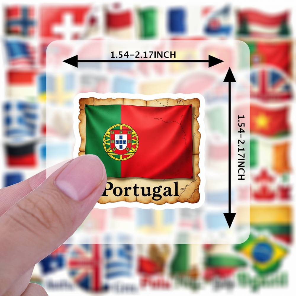 35pcs Country Flag Stickers Wa - Embroidery World ulasan dan harga