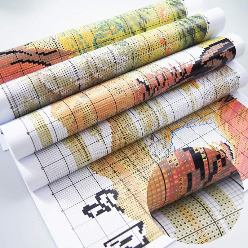 World Map Patterns Counted Cro - Embroidery World ulasan dan harga