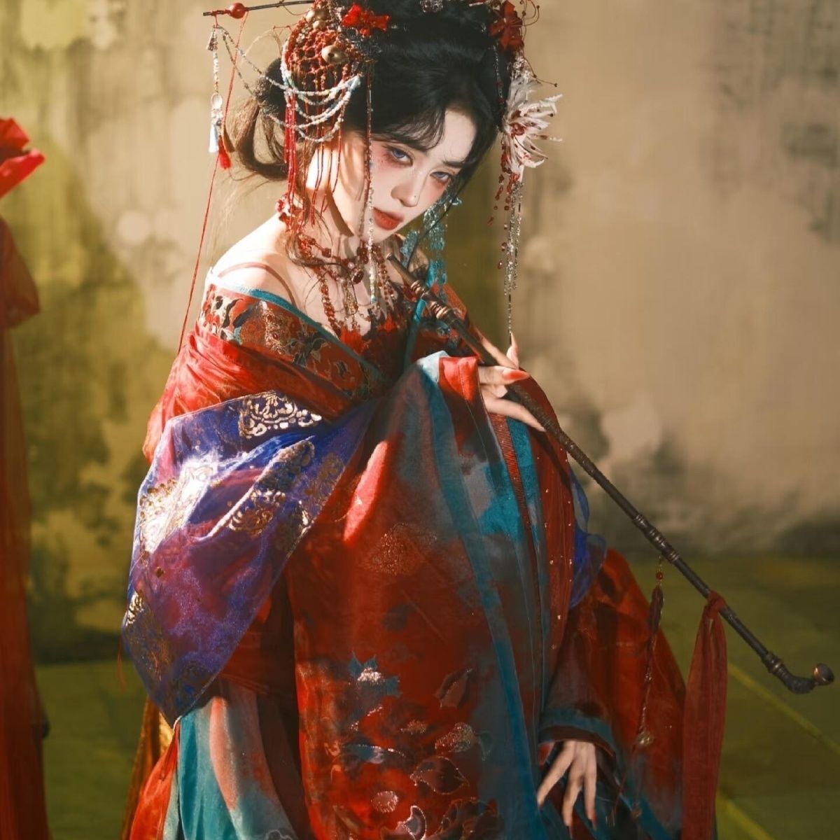 Black Blue Embroidery Hanfu Wo - Embroidery Set ulasan dan harga