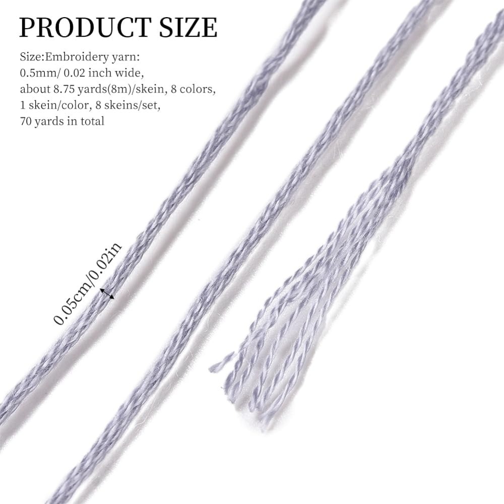 8 Skeins 70 Yards Grey Friends - Embroidery Stitches ulasan dan harga