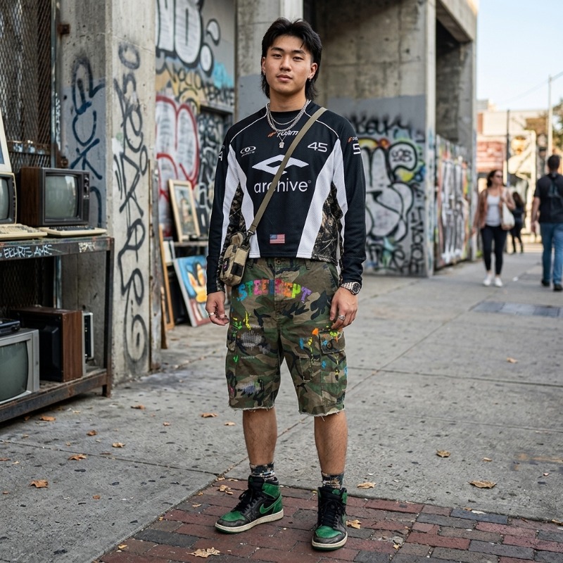Hip Hop Y2K Streetwear Men Mat - Embroidery Set ulasan dan harga