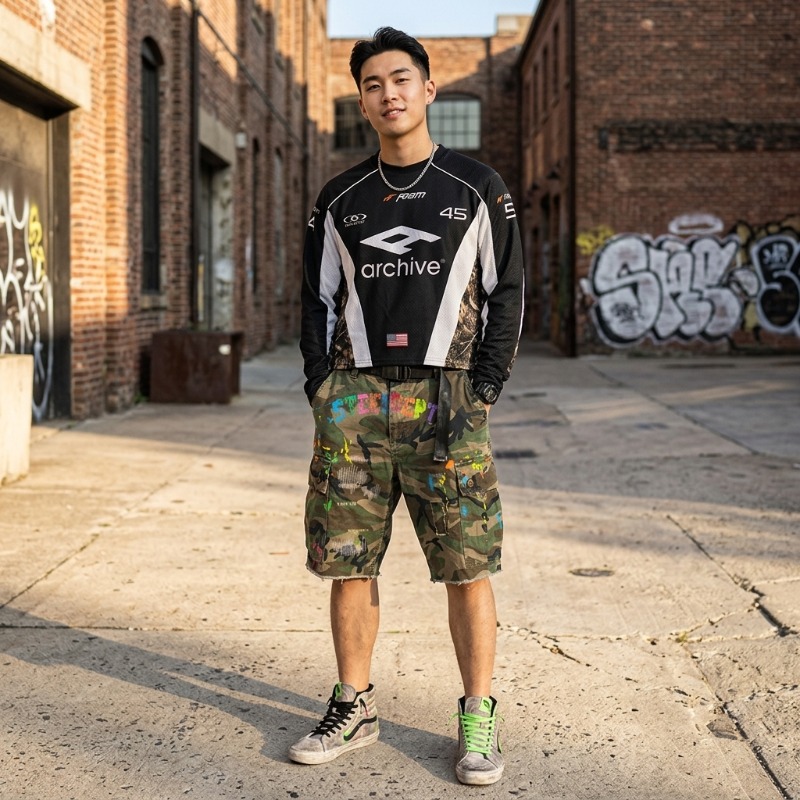 Hip Hop Y2K Streetwear Men Mat - Embroidery Set ulasan dan harga