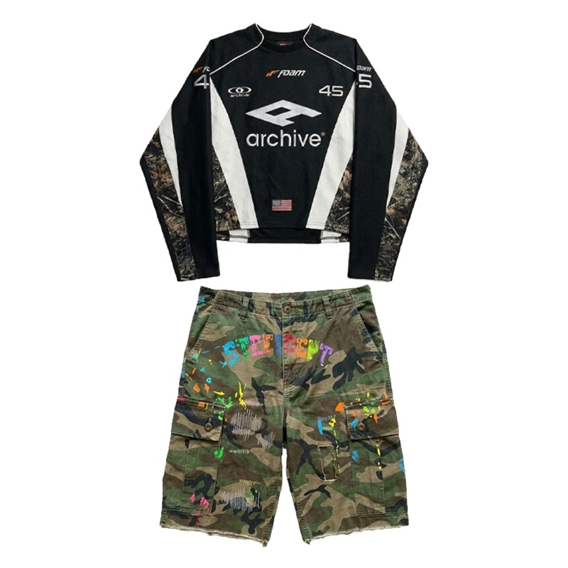 Hip Hop Y2K Streetwear Men Mat - Embroidery Set ulasan dan harga