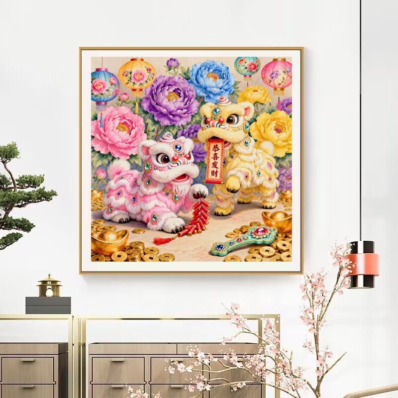 11CT 9CT Lion Dance Needlework - Embroidery Kurta Men ulasan dan harga