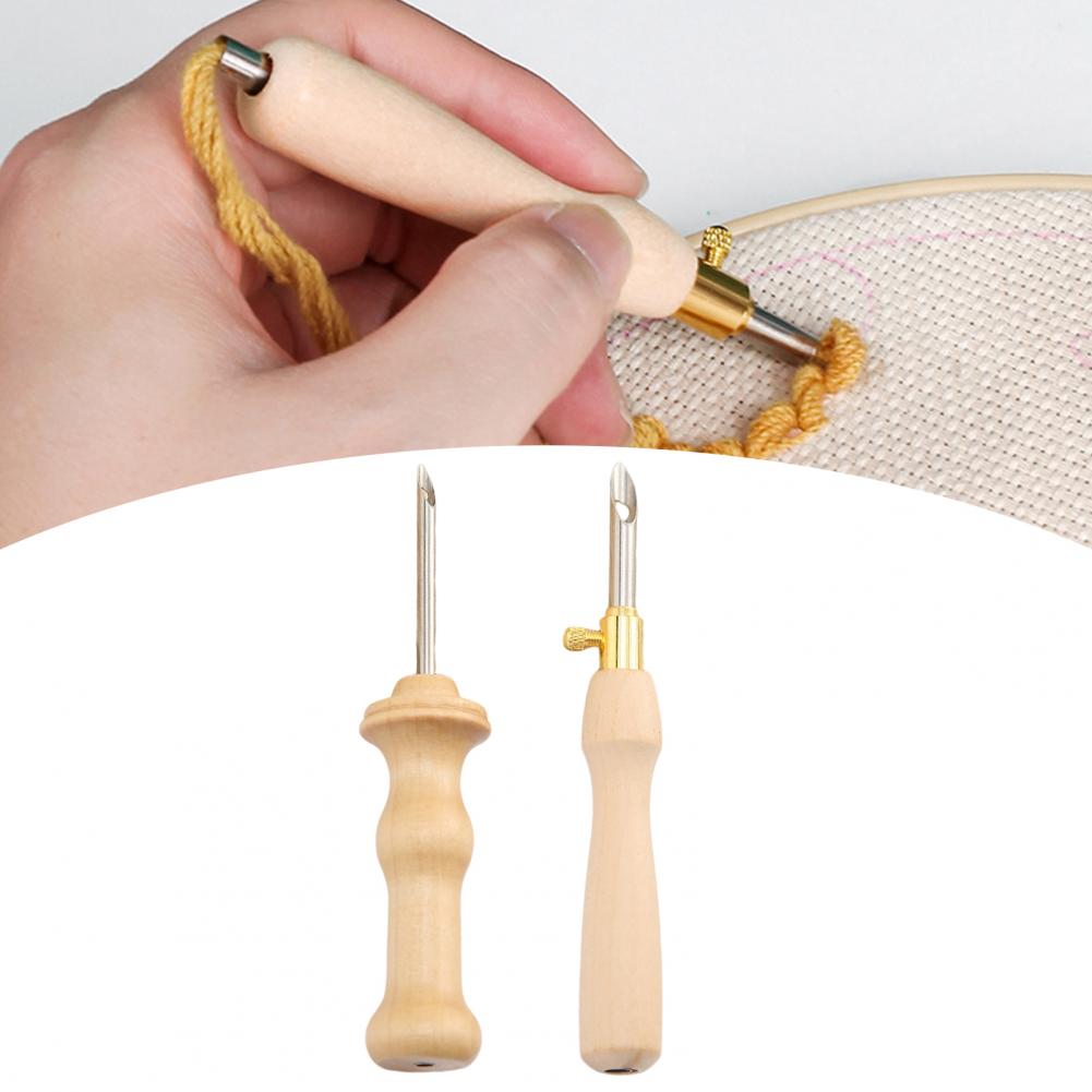 Embroidery Needle Wooden Handl - Punch Needle Handle ulasan dan harga