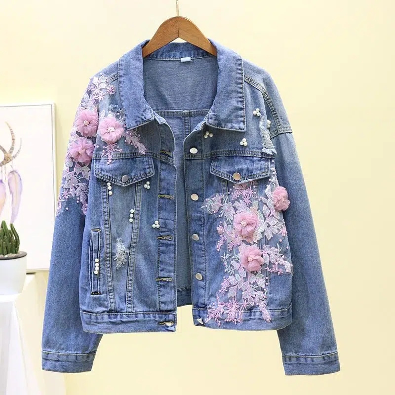2022 New Embroidery Denim Shor - Embroidery Jeans Sakura ulasan dan harga