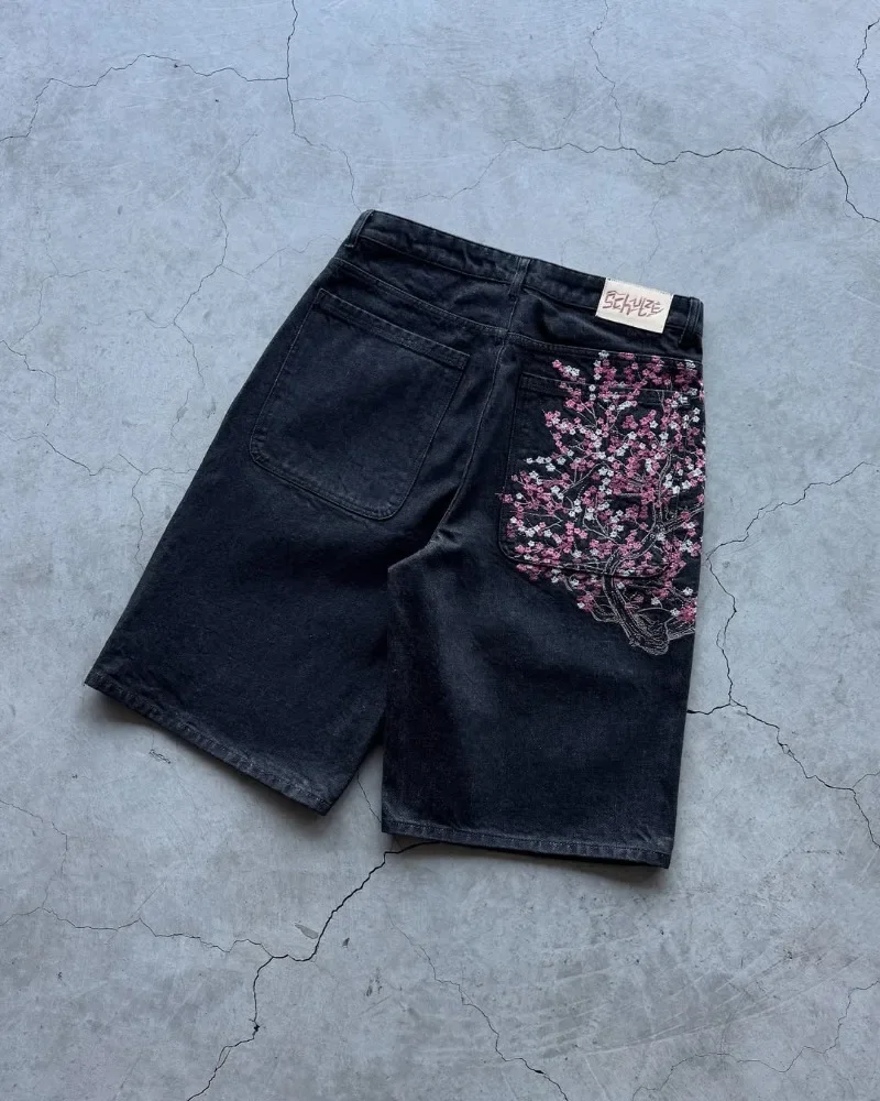 Sakura Pocket Embroidery Fashi - Embroidery Jeans Sakura ulasan dan harga