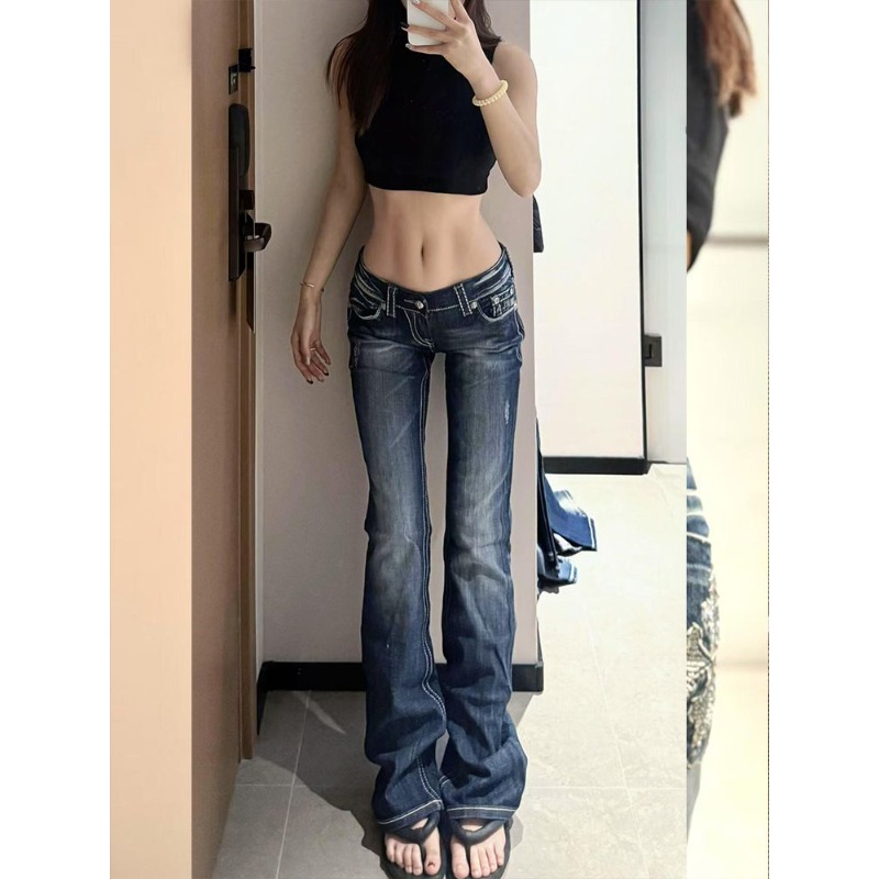 Women's Y2K Gothic Embroidery  - Embroidery Jeans Sakura ulasan dan harga