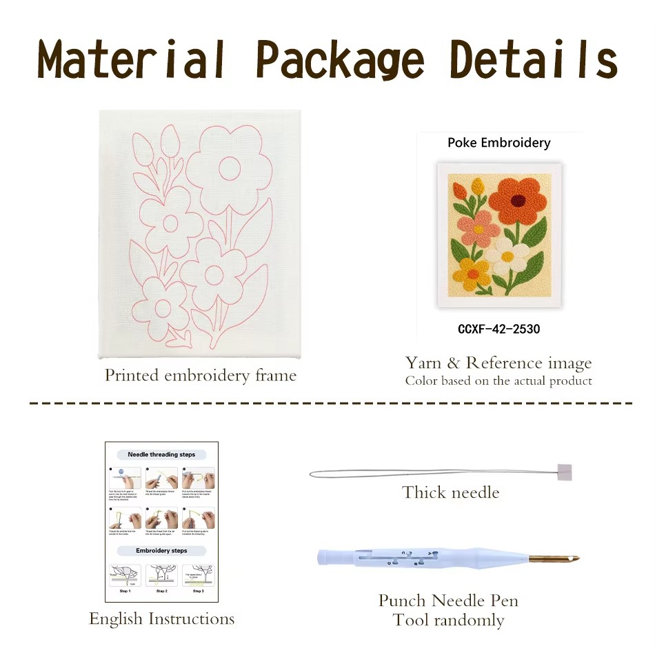 Flower Bouquet punch needle em - Punch Needle Handle ulasan dan harga