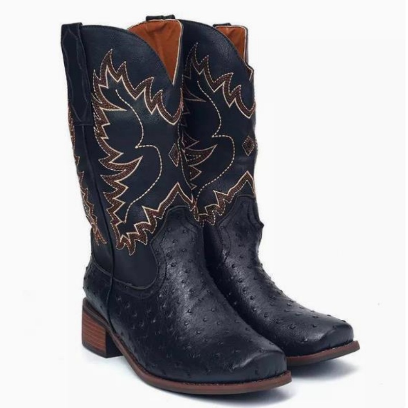 Men High Boots Embroidery Retr - Embroidery Stitches ulasan dan harga
