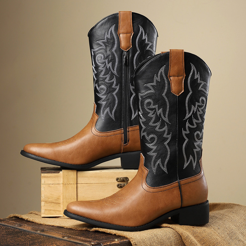 NEW Men High Boots Embroidery  - Embroidery Stitches ulasan dan harga