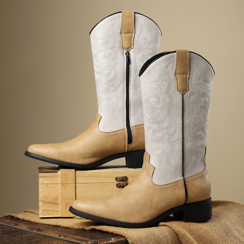 NEW Men High Boots Embroidery  - Embroidery Stitches ulasan dan harga