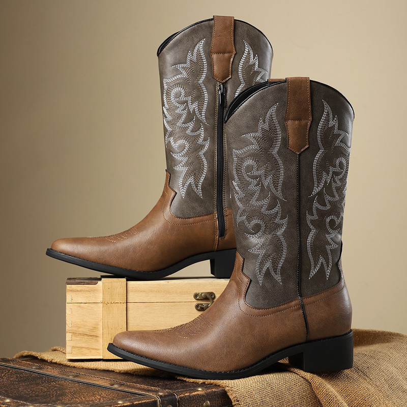 NEW Men High Boots Embroidery  - Embroidery Stitches ulasan dan harga