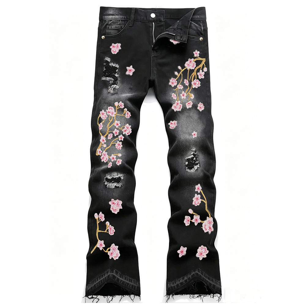 Men's Bootcut Stretch Denim Je - Embroidery Jeans Sakura ulasan dan harga