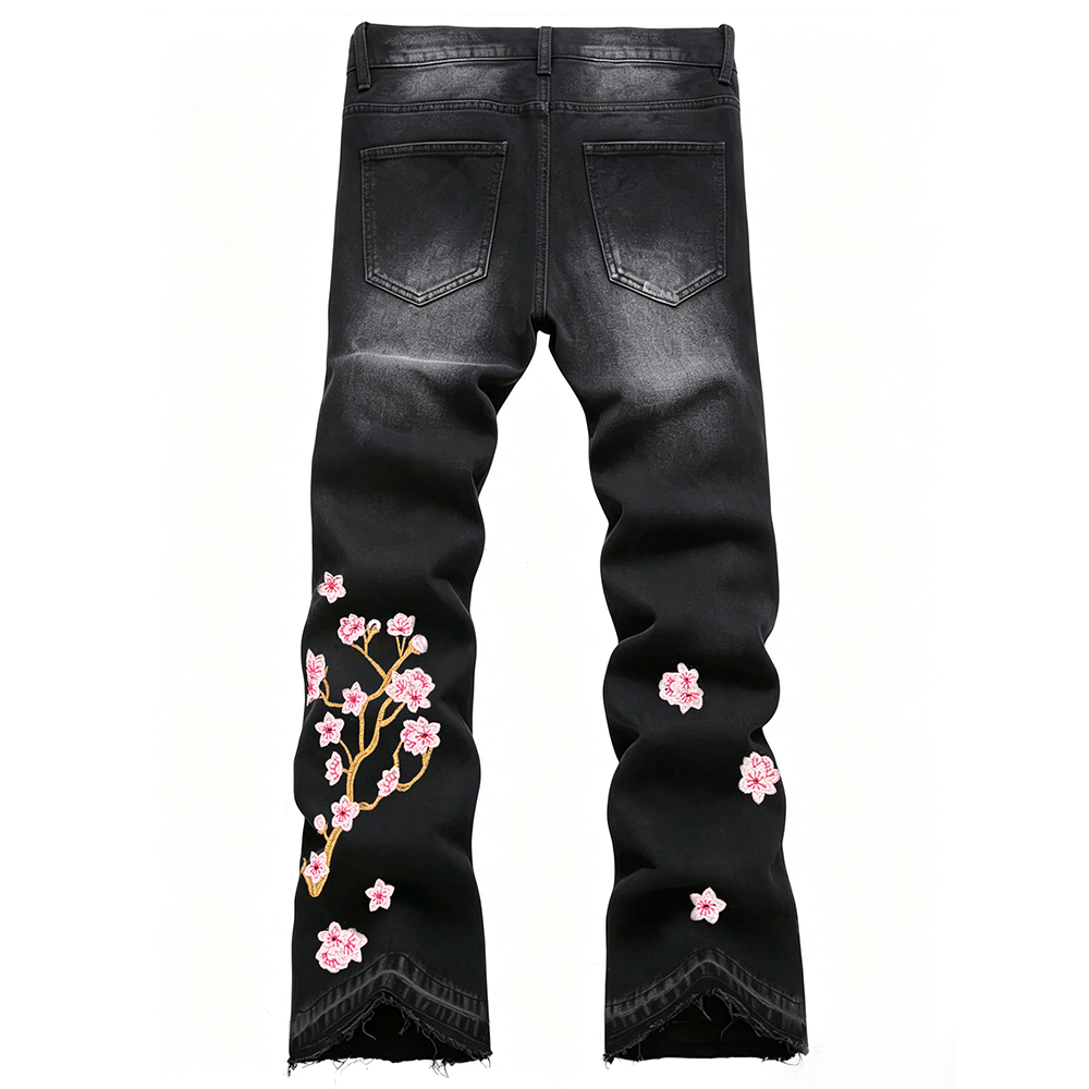 Men's Bootcut Stretch Denim Je - Embroidery Jeans Sakura ulasan dan harga