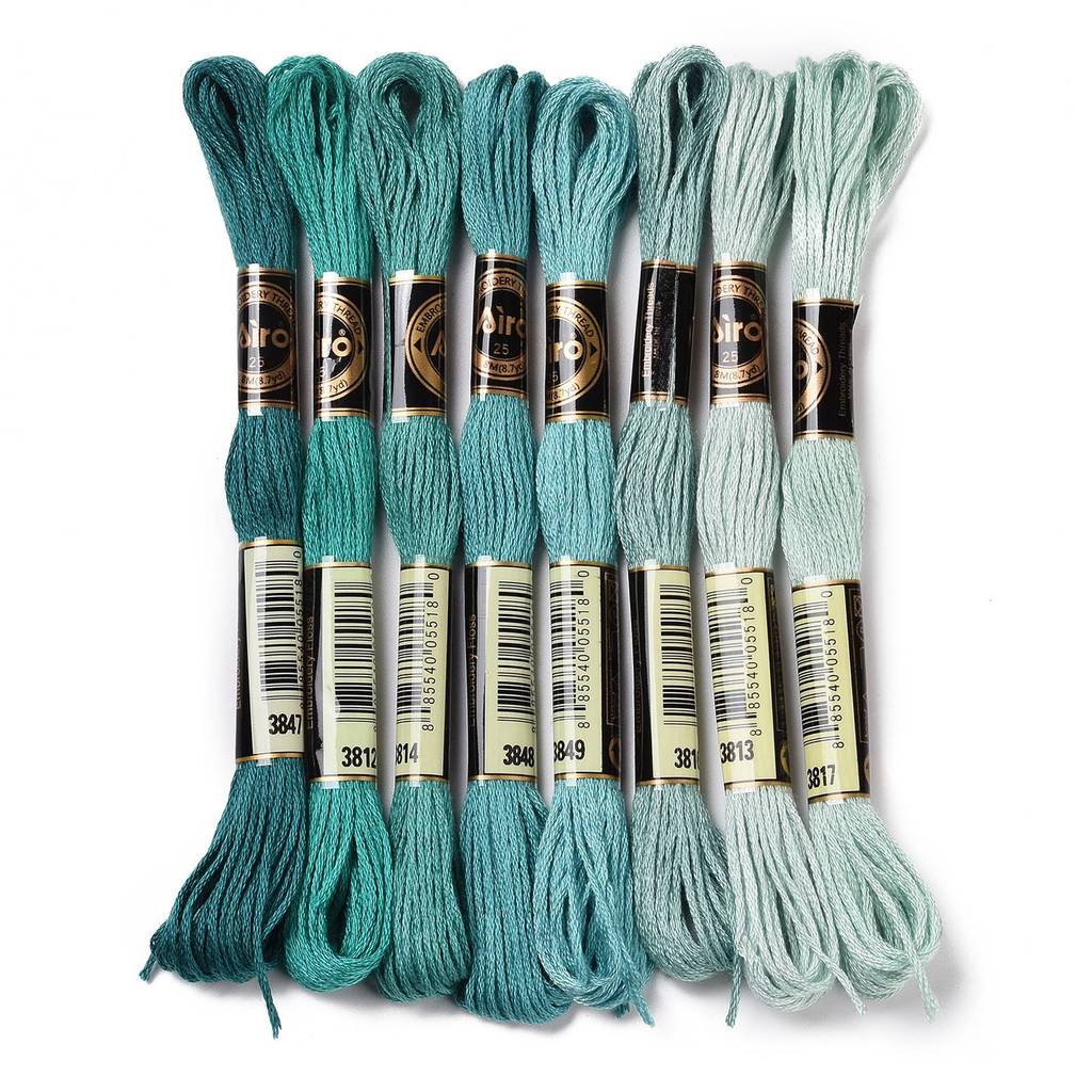 1Set 8 Skeins 0.5mm 6-Ply Poly - Embroidery Stitches ulasan dan harga