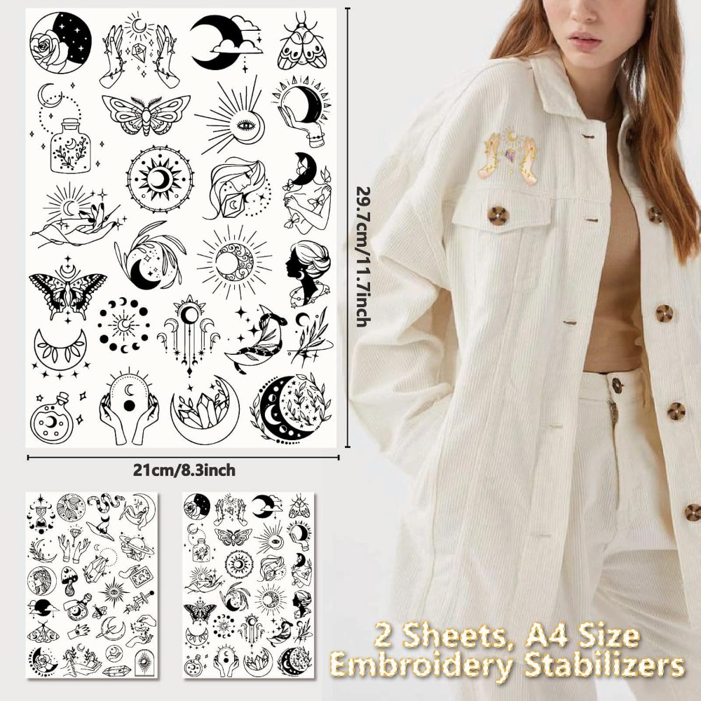 51Pcs Boho Moon Sun Water Solu - Embroidery Stitches ulasan dan harga